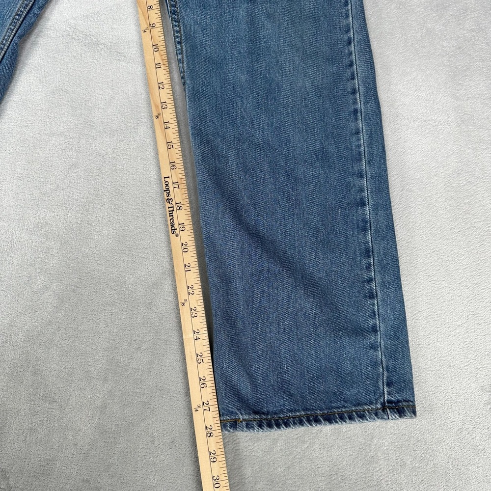 Levi's 505 Jeans Men 36x30 Blue  Straight Fit Medium Wash Denim Pants - Picture 6 of 15
